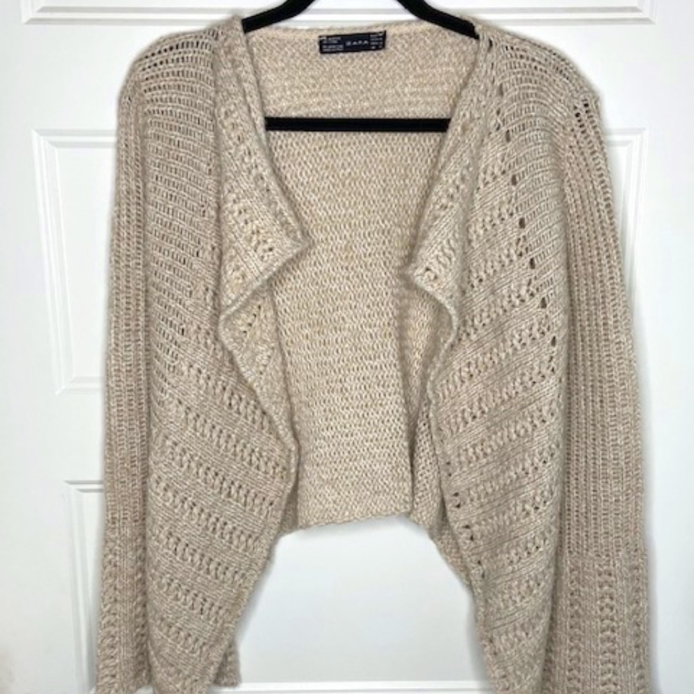 Zara open front cardigan size M